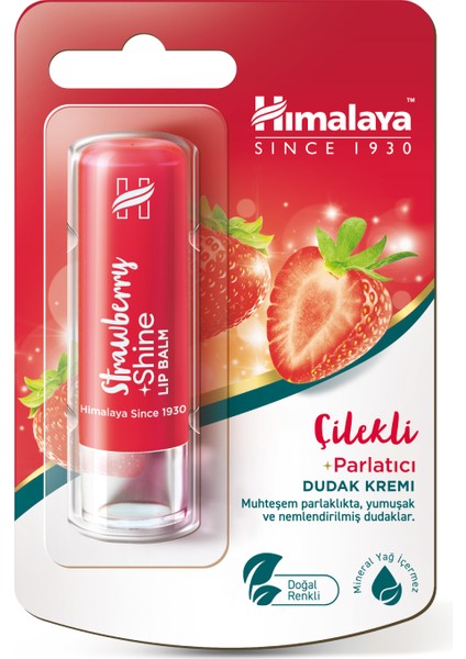 Parlatıcı Dudak Kremi, Çilek, Nemlendirici, %100 Doğal Renk, Silikon İçermez, 4,5 gr