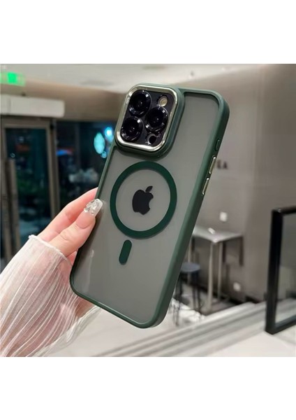 Apple iPhone 13 Yeşil Krom Magsafe Telefon Kılıfı