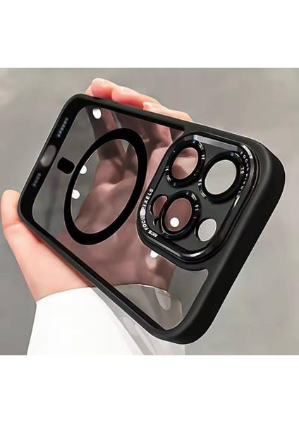 Apple iPhone 14 Pro Max Siyah Krom Magsafe Telefon Kılıfı