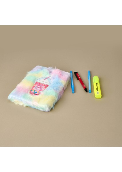 Peluş Hatıra Defteri - Renkli - 22X16 cm