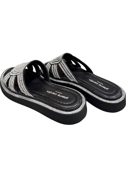 Taşlı Şeritli Anatomik Taban Bayan Terlik modelleri