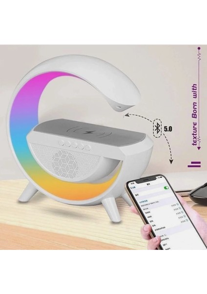 G Speaker Bt-2301 Kablosuz Şarj Özellikli Led Işıklı Bluetooth Hoparlör Masa Lambası modelleri