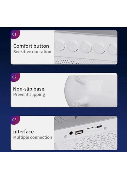 G Speaker Bt-2301 Kablosuz Şarj Özellikli Led Işıklı Bluetooth Hoparlör Masa Lambası indirimleri