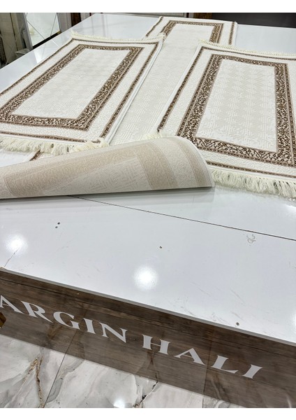 Yatak Odası 3'lü Halısı Vizon Leke Tutmaz Kalın Set Argın Halı indirimleri