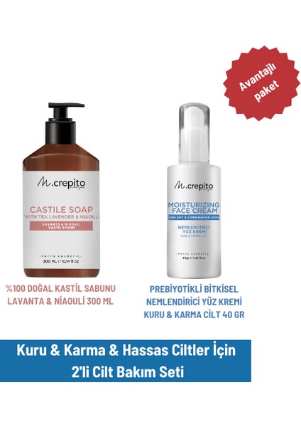 Kuru & Karma & Hassas Ciltler Için 2'li Cilt Bakım Seti