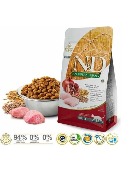 Prime Tavuk ve Narlı Yetişkin Kedi Maması 1.5 kg