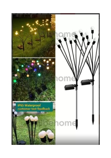 8 Led'li Güneş Enerjili Bahçe Çiti Aydınlatma Lamba (Renkli)