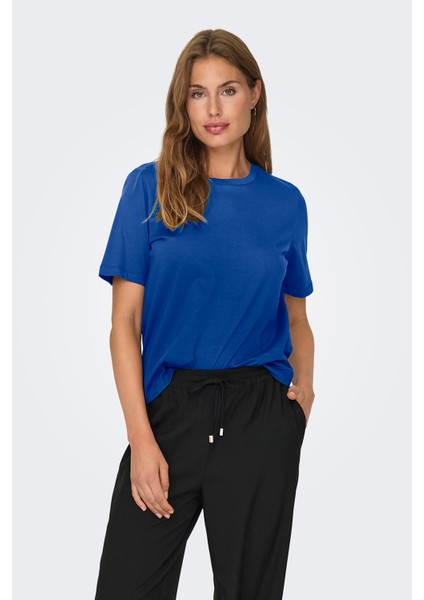 Onlonly Pamuk Regular Fit Bisiklet Yaka T Shirt Bayan T Shirt 15270390