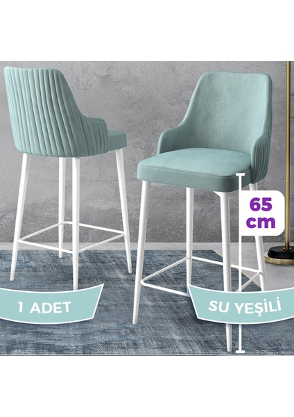 Concept Tera Serisi, Mutfak Bar Sandalyesi, Babyface Kumaş, Beyaz Metal Ayak, 1 Adet Sandalye