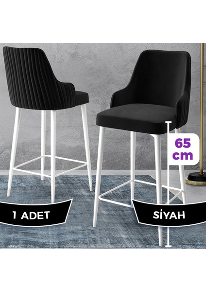 Concept Tera Serisi, Mutfak Bar Sandalyesi, Babyface Kumaş, Beyaz Metal Ayak, 1 Adet Sandalye