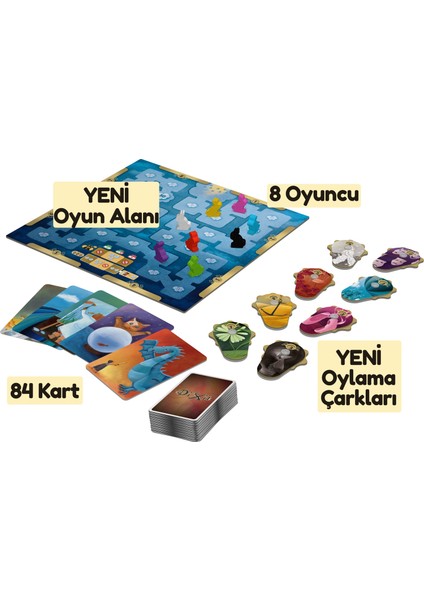 Dixit Yeni!, 3-8 Oyuncu, 8 Yeni Oylama Çarkı, Yeni Oyun Alanı, Dixit Dünyası Uygulaması