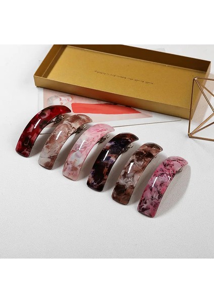 Su Desenli Çok Klipsli Kadın Sac Tokası