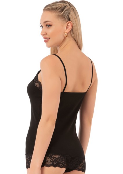 Özkan 25531 Kadın Pamuklu Modal Dantelli İnce Askılı Atlet fiyatları