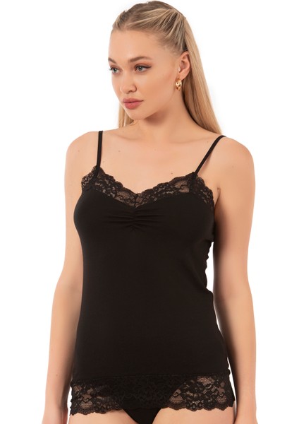 Özkan 25531 Kadın Pamuklu Modal Dantelli İnce Askılı Atlet modelleri