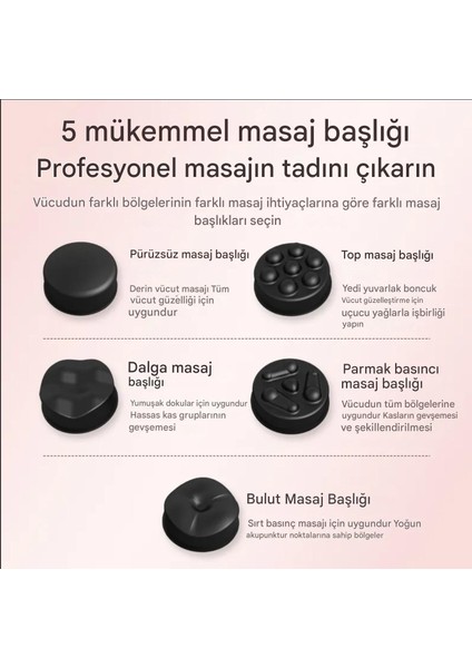 6 Kademeli 5 Başlıklı Masaj Aleti