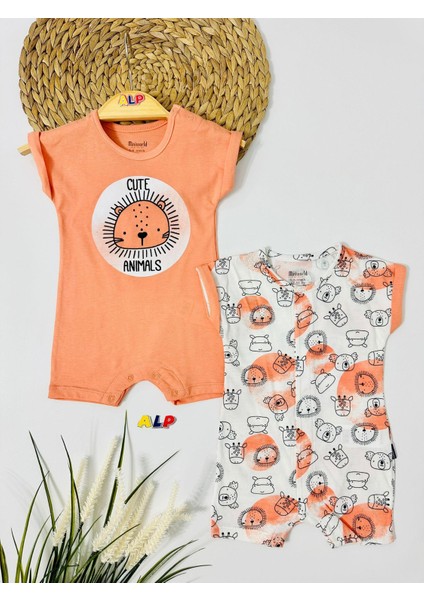Cute Anımals 2 Li Tulum Set-Turuncu