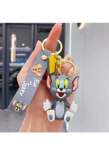 Tom & Jerry Slikon Lüx Premium Anahtarlık 3D Hediyelik Eşya 1 Adet