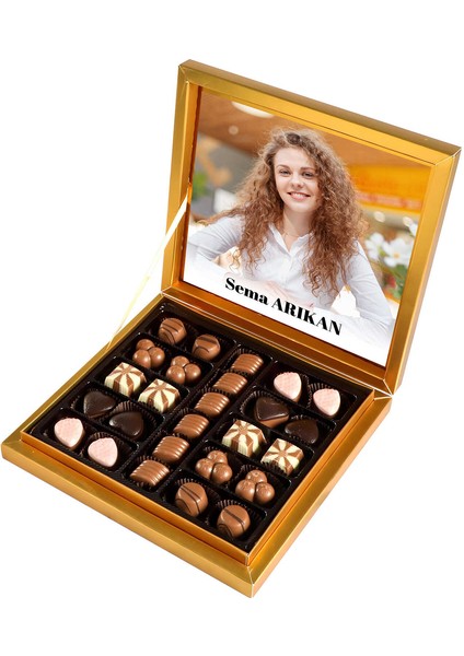 Fotoğraflı Isimli Hediye Special Çikolata 285G (Gold Kutu)