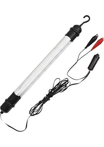 12V SEYYAR LAMBA FLORESAN 8W BEYAZ (42 CM) (MAŞALI+ÇAKMAK FİŞLİ) (KABLO UZUNLUĞU 3 MT)