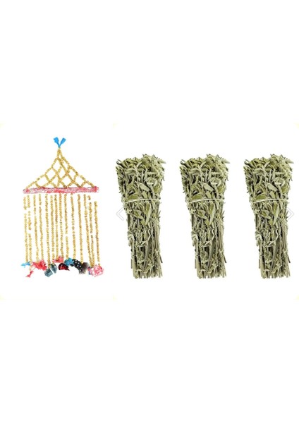 Süs Üzerlik Nazarlık - 3 Demet Adaçayı Ritüel Tütsü Seti