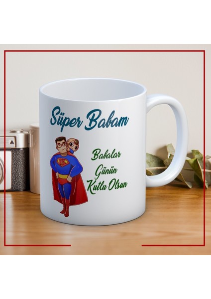 Süper Babam Baskılı Babalar Günü Kupa Bardak Kahve Kupa Bardak Mod2