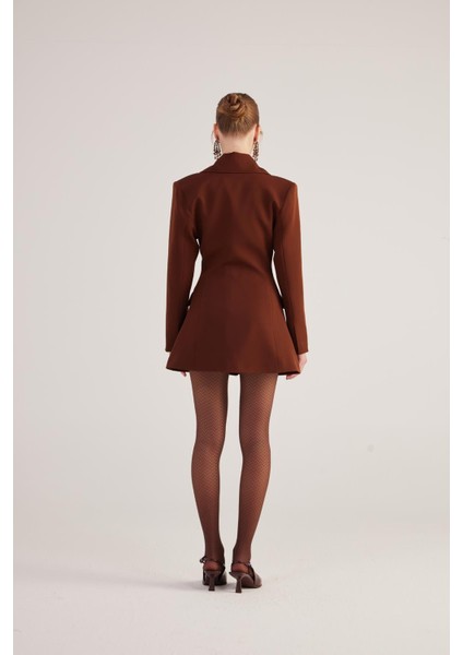 Belden Oturmalı Fit Kesim Deja Blazer Ceket Kahve indirimleri