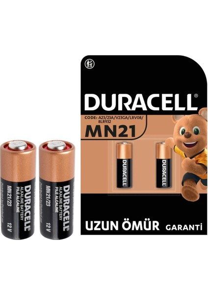 Duracell 23A Lityum MN21 Alarm Pili (2li Paket)