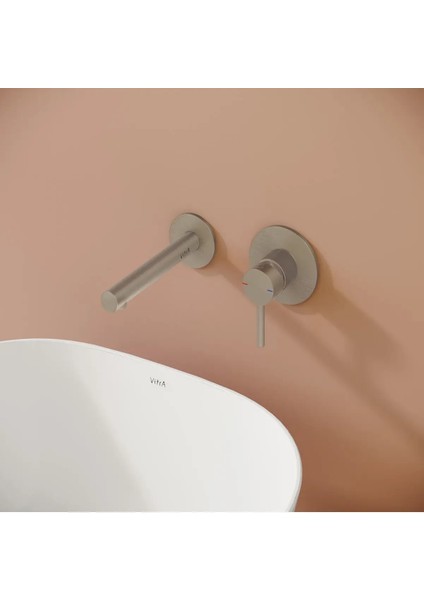 Origin A4258134 Ankastre Lavabo Bataryası, İki Rozetli, Sıva Üstü, Fırçalı Nikel modelleri