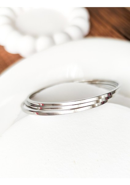 Düz Çelik Ajda Bilezik 6,5cm Gümüş fiyatları