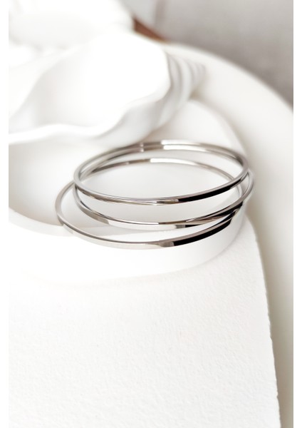 Düz Çelik Ajda Bilezik 6,5cm Gümüş fırsatları