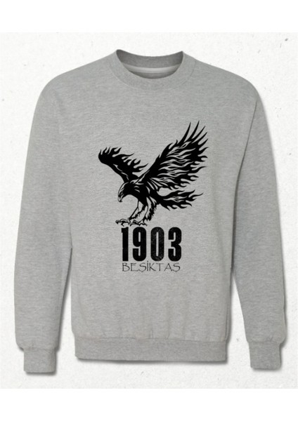 Kartallar Yüksek Uçar – Asaletin ve Gücün Simgesi! Sweatshirt Gri