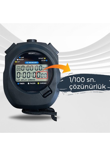 El Tipi '10 Lap Hafızalı' Dijital Kronometre | SC-809 modelleri