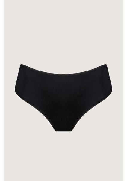63069 Siyah Yarı Yüksek Bel Bikini Altı