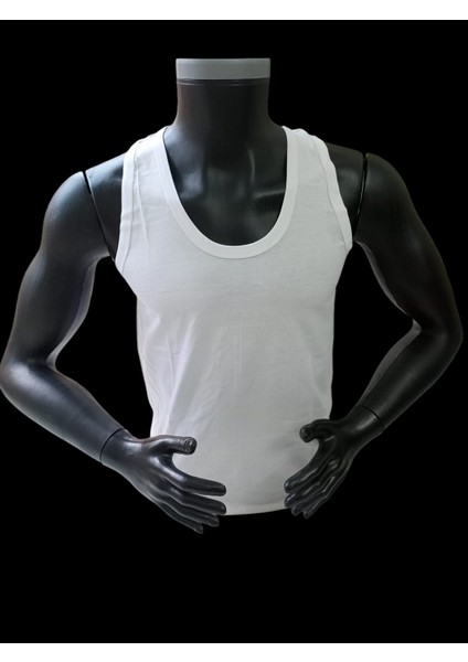 Erkek atlet pamuklu cotton beyaz 6'lı ekonomik paket penye kumaş slim fit GBA6-1M modelleri