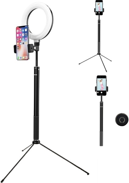 Philips DLK3621N Ring Light Tripod Bluetooth Kumandalı Üçü Birarada Selfie Çubuğu Monopod 160CM