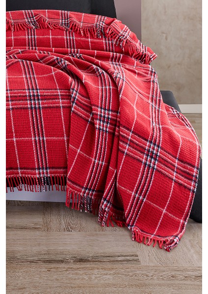Battaniye Pamuklu Tek Kişilik Warm Soft Kırmızı