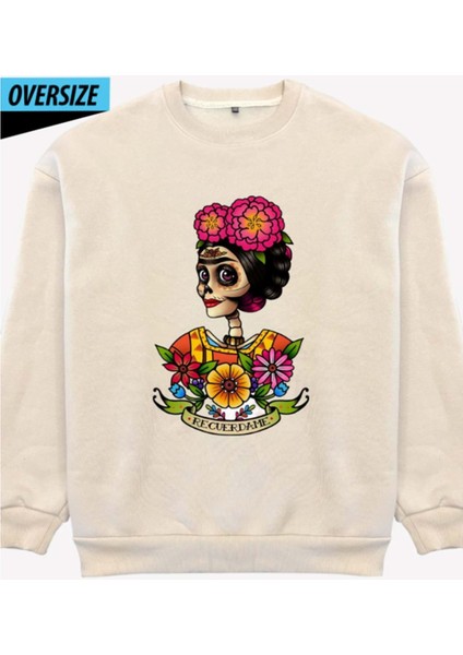 Recuérdame Oversize Sweatshirt Bej modelleri