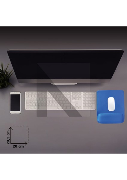 MP02 - Dörtgen Bilek Destekli Mouse Pad | Konfor, Kaymaz Taban, Ergonomik, Yumuşak, Ev,ofis