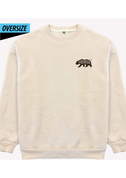 California Vibes Oversize Sweatshirt Bej
