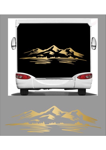 Dağ Manzara Sticker Araba Oto Karavan Etiket 02099