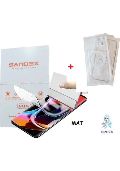 Apple iPhone 14 Pro Max Nano Ekran Koruyucu Mat + Magsafe Şeffaf Kılıf