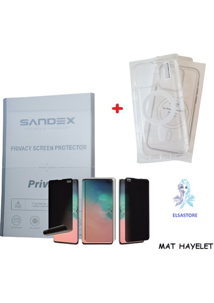 Apple iPhone 13 Pro Max Magsafe Şeffaf Kılıf + Nano Ekran Koruyucu Mat Hayalet