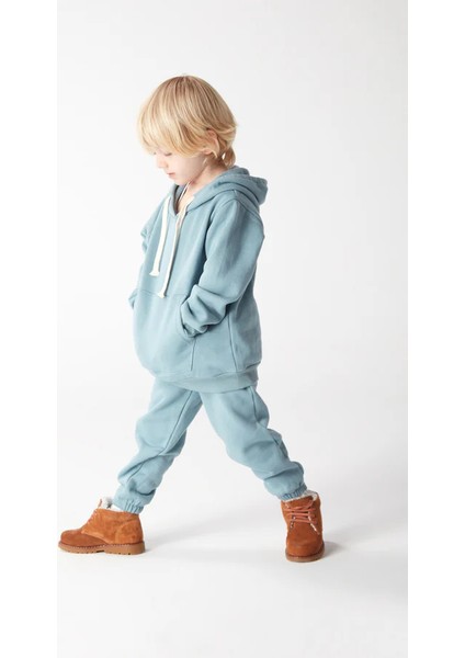 01-10 Yaş Unisex Kapşonlu Eşofman Takımı - Mavi