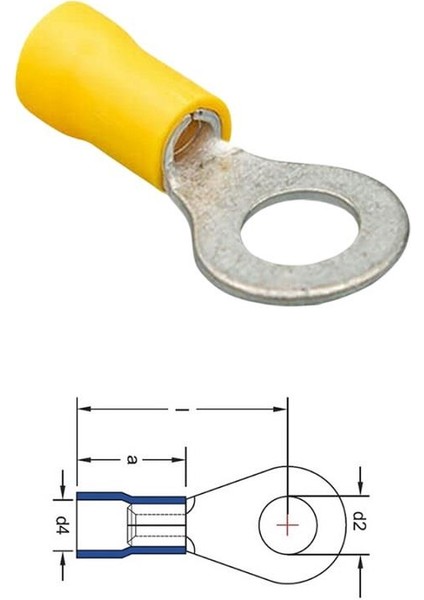 KABLO UCU İZOLELİ (SARI) (4-6 MM KABLO UYUMLU) (DELİK ÇAPI:8 MM)
