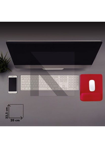 MP02 - Dörtgen Bilek Destekli Mouse Pad | Konfor, Kaymaz Taban, Ergonomik, Yumuşak, Ev,ofis