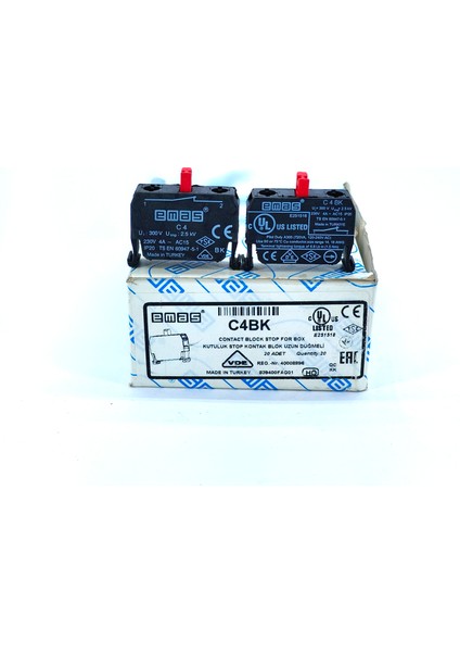 3 Adet Emas C4BK Yedek 1nc Kontak Blok Kumanda Kutusu Için (B Serisi)