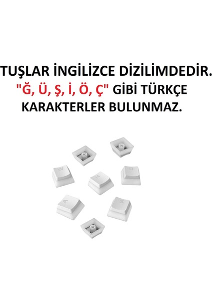 108 Tuş Universal Pudding Mekanik Klavye Tuş Takımı Kapağı Keycap Beyaz İngilizce Dizilimli
