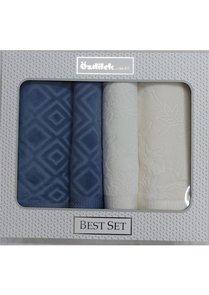 Best Set Pastoral Krem-lacivert Hamam Seti 1512