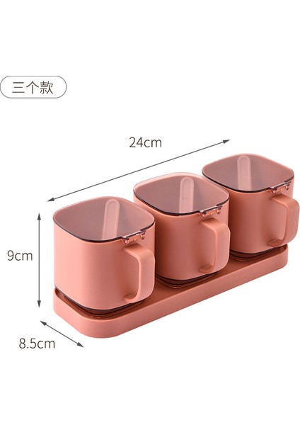 Baharat Kombinasyonu Seti Kapaklı Ev Kaşığı Mutfak Tuzu Baharat Kutusu Mutfak Ev Için Entegre Çok Bölmeli (Yurt Dışından)