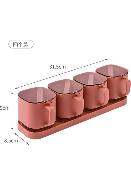 Baharat Kombinasyonu Seti Kapaklı Ev Kaşığı Mutfak Tuzu Baharat Kutusu Mutfak Ev Için Entegre Çok Bölmeli (Yurt Dışından)